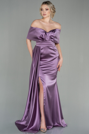 Abendkleid Lang Satin Lavendel ABU2893