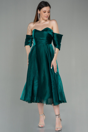 Abendkleid Midi Smaragdgrün ABK1850