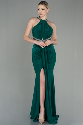 Abendkleid im Meerjungfrau-Stil Lang Smaragdgrün ABU2940