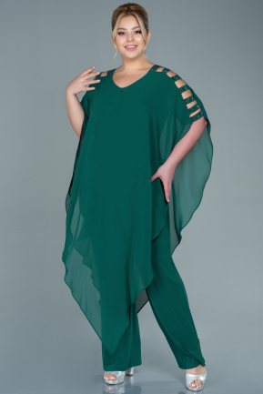 Kleider in Großen Größen Chiffon Smaragdgrün ABT105