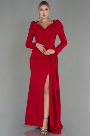 Rot Abendkleid Lang ABU2895