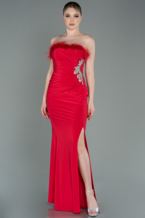Abendkleid im Meerjungfrau-Stil Lang Rot ABU3049