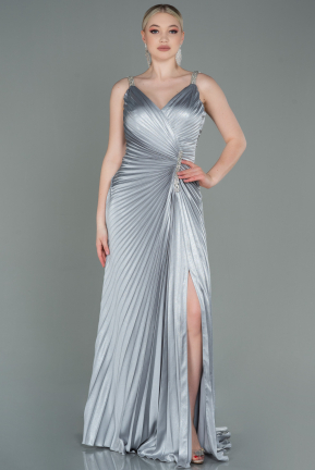 Silber Abendkleid İm Meerjungfrau-Stil Lang ABU2909