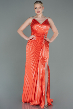 Orange Abendkleid İm Meerjungfrau-Stil Lang ABU2909