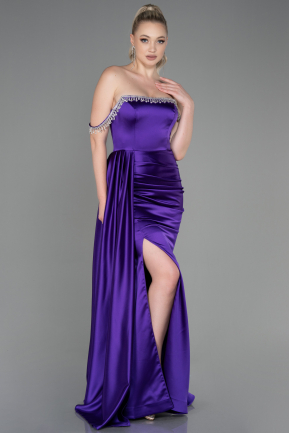Violette Abendkleid Satin Lang ABU2618