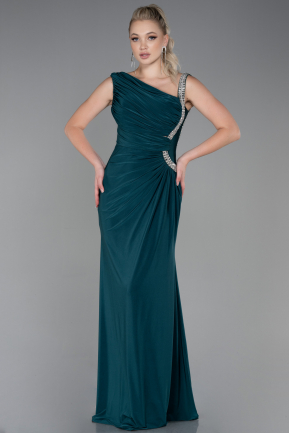 Abendkleid im Meerjungfrau-Stil Lang Smaragdgrün ABU3206