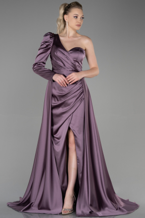 Abendkleid Satin Lang Lavendel ABU1715