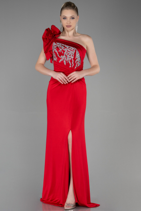 Abendkleid im Meerjungfrau-Stil Lang Rot ABU3349