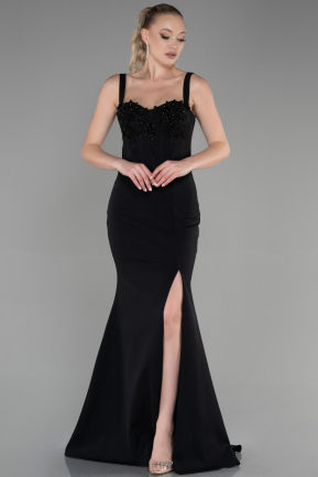 Schwarz Abendkleid Lang ABU3345