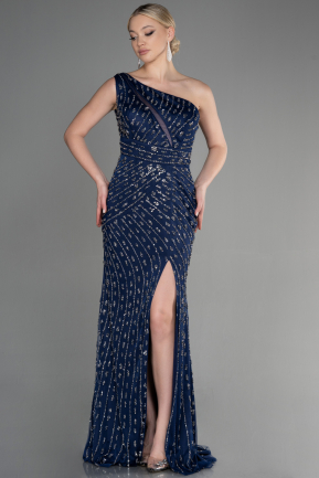 Designer Abendkleid Lang Marineblau ABU3503