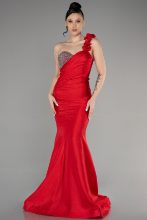Abendkleid im Meerjungfrau-Stil Lang Rot ABU3524