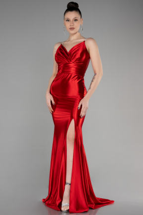 Abendkleid im Meerjungfrau-Stil Lang Rot ABU3575