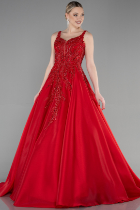 Designer Abendkleid Lang Rot ABU3595