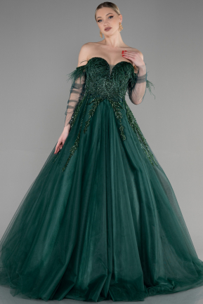 Designer-Plus-Size-Abendkleider Lang Smaragdgrün ABU3616