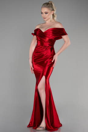 Abendkleid im Meerjungfrau-Stil Lang Rot ABU3612