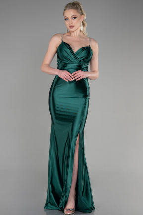 Abendkleid im Meerjungfrau-Stil Lang Smaragdgrün ABU3575