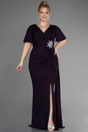 Kleider in Großen Größen Lang Violett dunkel ABU3645
