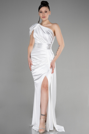 White Long Prom Gown ABU3325