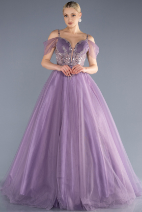 Designer Abendkleid Lang Lavendel ABU3663