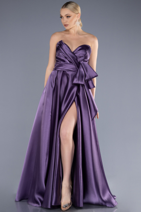 Abendkleid Lang Satin Lavendel ABU3674