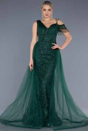 Smaragdgrün Abendkleid İm Meerjungfrau-Stil Lang ABU3638