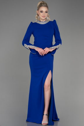 Abendkleid im Meerjungfrau-Stil Lang Sächsischblau ABU3709