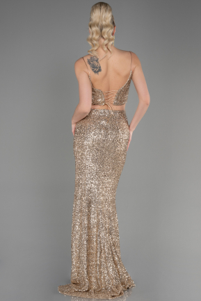 Long Gold Mermaid Prom Dress ABU3711