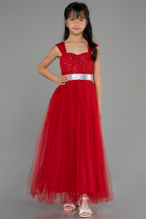 Long Red Girl Dress ABU3566