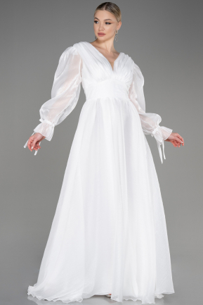 Weiß Abendkleid Lang ABU2239