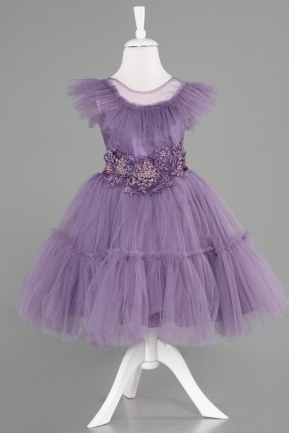 Abendkleid für Kinder Kurz Lavendel ABK2067