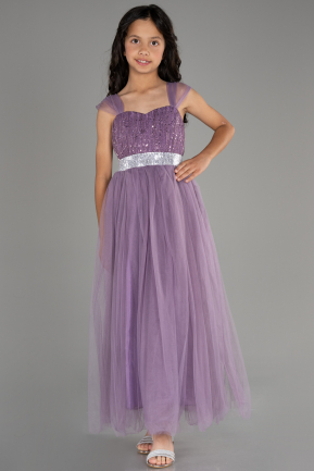 Lavendel Abendkleid Für Kinder Lang ABU3566