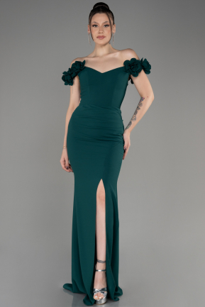 Smaragdgrün Abendkleid İm Meerjungfrau-Stil Lang ABU3891