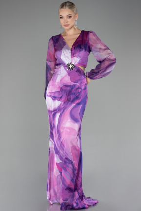 Abendkleid im Meerjungfrau-Stil Lang Violette ABU4067
