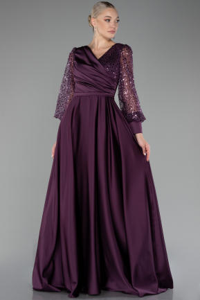 Violette Abendkleid Satin Lang ABU3143