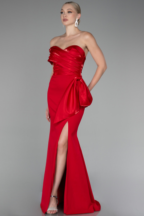 Abendkleid im Meerjungfrau-Stil Lang Rot ABU4115