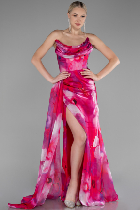 Abendkleid Lang Fuchsie ABU4169