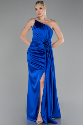 Abendkleid Lang Satin Sächsischblau ABU4174