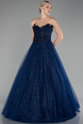 Abendkleid Lang Marineblau ABU4185