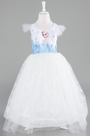 Abendkleid für Kinder Lang Weiß ABU4238