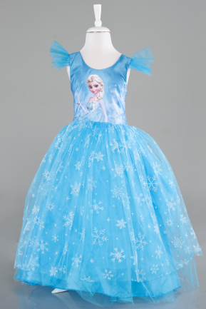 Abendkleid für Kinder Lang Blau ABU4238