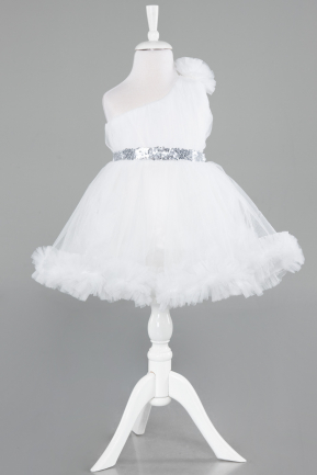 Abendkleid für Kinder Kurz Weiß ABK2141