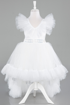 Abendkleid für Kinder Lang Weiß ABU4239