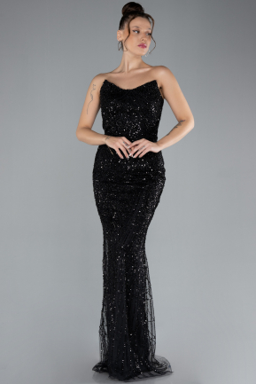 Abendkleid Lang Schwarz ABU4382