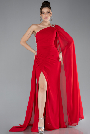 Abendkleid Lang Chiffon Rot ABU4406