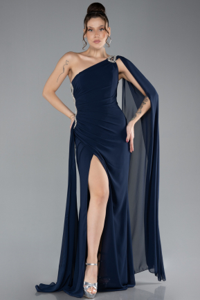 Abendkleid Lang Chiffon Marineblau ABU4406