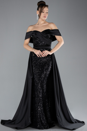 Abendkleid Lang Schwarz ABU4515