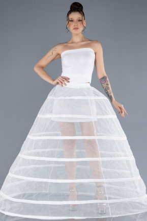 Weiß 7 Ring Abendkleid Unterrock ABN0007