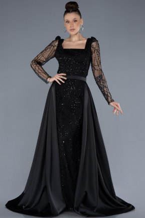 Abendkleid Lang Schwarz ABU4603