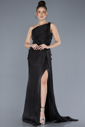 Abendkleid Lang Chiffon Schwarz ABU4625