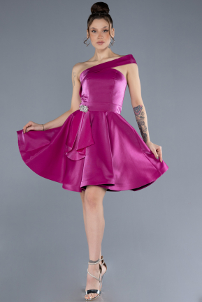 Partykleid Kurz Satin Fuchsie ABK2237